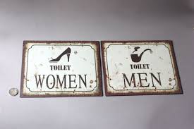 1 Wc Toilette Schild Mann Oder Frau Schuh Oder Pfeife Vintage Stil Eckig Rustikales Turschild Klo Toilettenschild Witzig Lustig Funny Toilet Signs Vintage Toilet Ladies Toilet