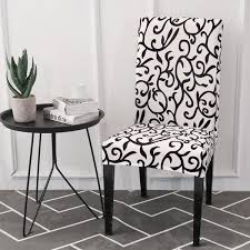 Black And White Dining Chair Covers Black White Floral Vine Pattern Dining Chair Cover Patterned Dining Chairs Slipcovers For Chairs Dining Chairs