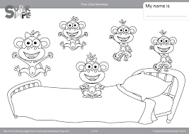 The smallest monkey in the world is the pygmy marmoset, with a body as little as 5 inches (12 cm). Five Little Monkeys Coloring Pages Super Simple