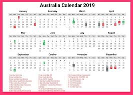 2019 Australia Calendar Printable Calendar Printables Calendar Printable Calendar
