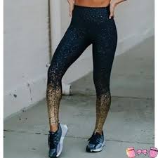Black And Gold Leggings Two Piece Black And Gold Yoga Set Sportswear Fitness Fashion Outfits Affordable Workout Leggings Black Workout Leggings