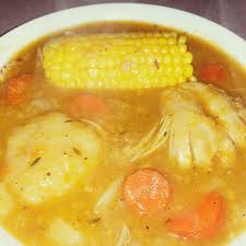 10 minutes later add scallion, thyme, pimento seeds & scotch bonnet pepper. Jamaican Chicken Pumpkin Soup Jamaican Dishes Jamaican Recipes Jamaican Cuisine