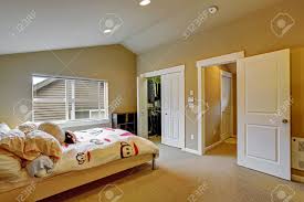 Lighting vaulted ceilings can be a challenge and that's what we're going to focus on today. Cozy Bedroom With High Vaulted Ceiling And Walk In Closet Light Stock Photo Picture And Royalty Free Image Image 32754072