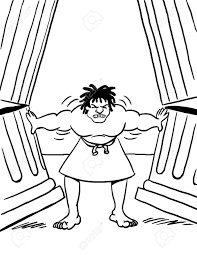 Just click on the samson coloring pages that you like and then click on the print button at the top of the page. Coloring Page Of Samson Pushing Pillars Of Temple Stock Photo Picture And Royalty Free Image Image 126584241