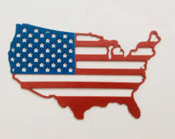 SC Metal Art USA Map with Flag Home Decor - SC Metal Art