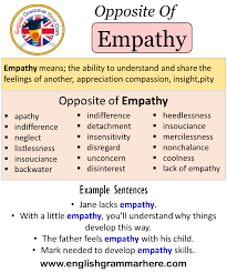 Opposite Of Empathy Antonyms Of Empathy Meaning And Example Sentences Antonym Opposite Words Contradict Each Other An Opposite Words Antonyms Empathy Meaning