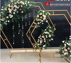 Online Shop New Wedding Props Hexagonal Arch Wedding Diamond Iron Arch Shelf Stage Decoration Decorat Wedding Props Stage Decorations Wedding Stage Decorations