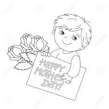 Ya queda menos para el día de la madre, que se celebra este próximo domingo y durante el mes de mayo en distintos países del mundo. Dibujo Para Colorear Esquema De Chico Lindo Con Una Tarjeta Para El Dia De La Madre Con Un Ramo De Rosas Ilustraciones Vectoriales Clip Art Vectorizado Libre De Derechos Image 58309056