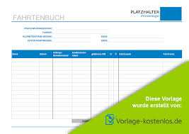 Kostenlose tabellen zum runterladen : Fahrtenbuch Vorlage Kostenloser Excel Download