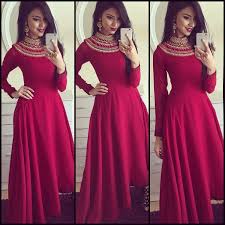 D J International New Party Wear Marron Wedding Gown Indowestern Gowns Indian Gowns Dresses Indian Gowns