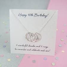 Make his or her 40th birthday the most memorable with an unforgettable experience gift! 40th Birthday Gifts 40th Birthday Gift Ideas 40th Birthday Gift For Mum 40th Birthday 4 Rings For 4 Decades Sterling Silver Necklace