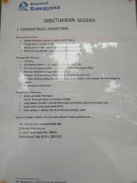 Ramayana lestari sentosa, tbk (ramayan deparment store) merupakan salah satu perusahaan yang bergerak dibidang retail terbesar di indonesia. Lowongan Kerja Administrasi Di Pt Asuransi Ramayana Tbk Cabang Pekanbaru Mediariau Com