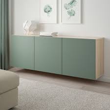 Besta Schrankkombination Fur Wandmontage Eicheneff Wlas Notviken Graugrun Ikea Osterreich Estanterias De Comedor Muebles De Colores Decoracion De Interiores Minimalista