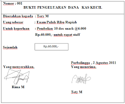 Sehingga apabila pada suatu saat dana kas kecil diperiksa pemegang dana kas kecil harus bisa mempertanggung jawabkan mengenai sisa yang ada ditambah bukti pembayaran yang telah dilakukan jumlahnya sama dengan dana tetap kas kecil: 7 Peralatan Yang Dibutuhkan Untuk Pengelolaan Dana Kas Kecil