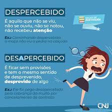 O brasil de bolsonaro, com 2,7% da população mundial, chegou a registrar 13% das mortes em todo o mundo. Conselho Nacional De Justica Cnj Percebeu A Diferenca Apesar De Semelhantes As Palavras Despercebido E Desapercebido Expressam Ideias Bem Diferentes A Dicadeportugues De Hoje Vai Ajudar Voce A Nao Ser Pego