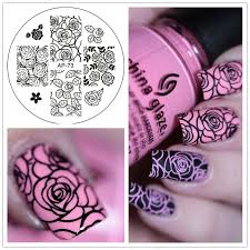 rose flower nail art stamping template image plate ap73 nail stencil plates nail stencils flower nails flower nail art