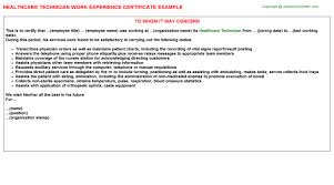 Healthcare H1b Visa Experience Certificates