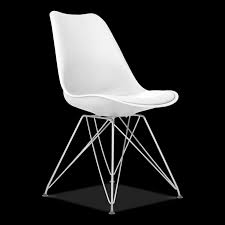 White Dining Chair With Eiffel Metal Legs Cult Uk This chair is made from premium quality material which has a durable, wipe clean finish.