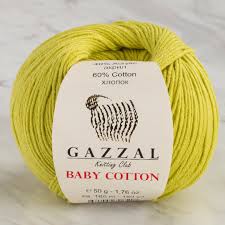 Пряжа baby cotton gazzal (хлопок с полиакрилом) 23 цвета. Gazzal Baby Cotton Knitting Yarn Green 3457 Hobiumyarns