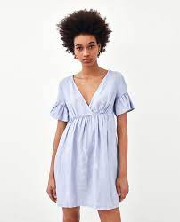 Image 2 Of From Zara Ruffled Sleeves Dress Sleeveless Short Dress Fashion Outfits