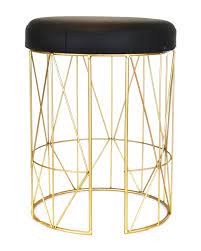Robely Black Gold Tone Vanity Stool Vanity Stool Stool Black Gold This pink vanity stool is upholstered in smooth velvet atop a radiant gold base.
