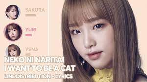 IZ*ONE - Neko Ni Naritai 猫になりたい (Line Distribution + Lyrics) I Want To Be A  Cat - YouTube