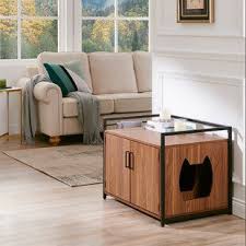 Tucker Murphy Pet Espanola Cat Litter Box Enclosure Wayfair In 2020 Litter Box Enclosure Litter Box Furniture Cat Litter Box Enclosure
