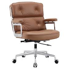 Get set for brown office chair at argos. Maren Brown Leather Modern Office Chair Eurway
