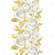 Maybe you would like to learn more about one of these? Vector Flower Border Realistic Rose 3d Illustration White And Gold Royalty Free Cliparts Vectors And Stock Illustration Image 124443317