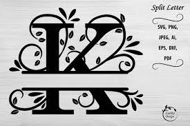 Download Letter K Split Monogram Letter K Floral Alphabet Svg Dxf 1362474 Monograms Design Bundles