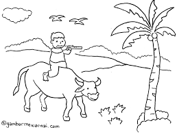 Mewarnai Gambar Anak Gembala Ilustrasi Lukisan Ilustrasi Hewan Gambar Hewan