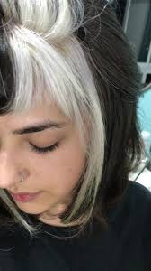 Chica Que Se Tiñe Un Mechon Blanco