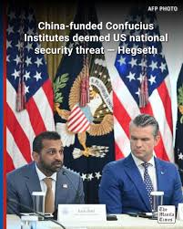WASHINGTON, D.C. — The US Department of Defense has designated Confucius  Institutes, Chinese-funded cultural centers on American university  campuses, a threat to US national security, Defense Secretar