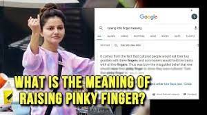 Sign of the horns was approved as part another colorful japanese gesture is the raising of your pinkie finger to indicate another man's wife, girlfriend or mistress — or possibly all three. Bigg Boss 14 What Is The Meaning Of Pinky Finger Rubina Dilaik Arshi Khan Salman Khan Youtube