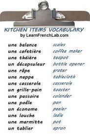 Kitchen Items In French Apprendre L Anglais Apprendre Le Francais Parler Phrases En Francais
