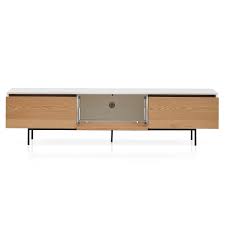 Alto 2m Wooden TV Entertainment Unit With Natural Drawers - Whi.. |  Interior Secrets