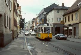 Im Februar 1986 Ist Gt4 436 Auf Der Stuttgarter Strasse In Feuerbach Nach Hedelfingen Unterwegs Stuttgart Strasse Strassenbahn