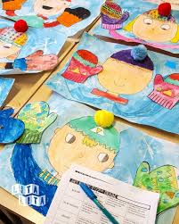 Winter Self Portraits Kids Art Projects Kids Art Projects Winter Art Lesson Winter Art Projects