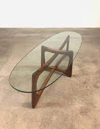 Good overall condition with wear. Adrian Pearsall Craft Associates Ribbon Walnut Coffee Table Mid Century Walnut Coffee Table Mid Century Coffee Table Pearsall