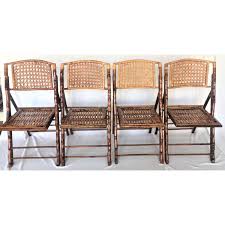 vintage burnt tortoise bamboo and rattan folding chairs set of 4 in 2021 folding chair chair chair set