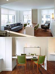 Modern apartment beige dining chair dining room design apartment dining room combo house. A Fold Down Dining Table Is A Clever Space Saving Idea For This Small Apartment