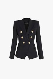 Black Blazer With Gold Buttons Womens Double Breasted Wool Blazer Blazer Jackets For Women Balmain Blazer Blazer Designs