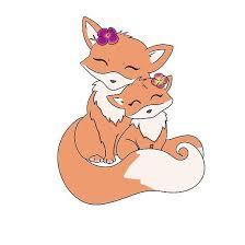 Mommy And Baby Fox Animals Art Cute Drawings Painting Foxes Foxart Flowers Baby Puppy Funny Baby Animal Drawings Baby Animal Painting Mom Drawing