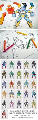 A Z Superhero Paper Puppets M Gulin Superhero Crafts Paper Puppets Superhero Art Projects