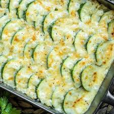 This Creamy Cheesy Baked Zucchini Casserole Is Made With Fresh Zucchini Rich Cream And Zucchini Casserole Recipes Zucchini Recipes Baked Zucchini Casserole