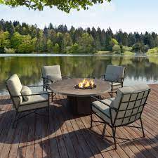 Find the best in luxury outdoor furniture at authenteak. Castelle Marquis Lounge Chair Set With Natures Wood Fire Pit Table Cs Marquis Set1