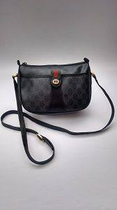 Gucci Vintage Gg Supreme Monogram Black Web Shoulder Crossbody Bag Italian Designer Bag Bags Designer Bags Vintage Gucci