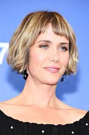 Kristen Wiig Bob Short Thin Hair Tousled Bob Very Short Bangs