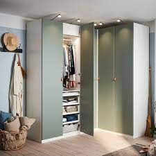 No Closet No Problem The Pax Wardrobe Is A Perfect Small Space Living Solution That Will Help You Corner Wardrobe Wardrobe Design Bedroom Pax Corner Wardrobe