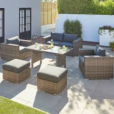 Fill your cart with color today! Borneo 6 Piece Garden Sofa Dining Set George At Asda
